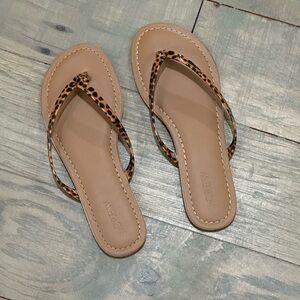 J Crew Tortoise Flip Flops Size 6